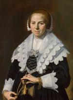 欧洲12-19世纪油画六_HALS, Frans - Portrait of a Woman Holding a Fan